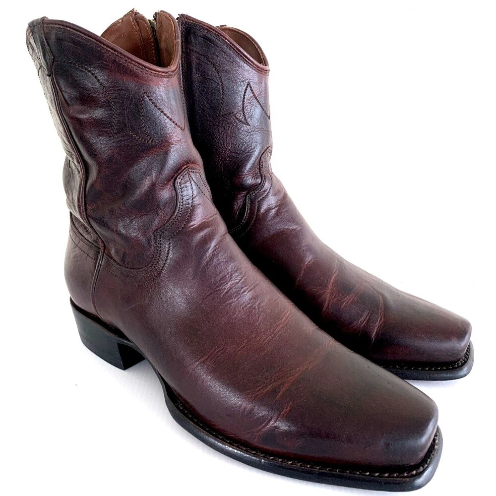 Tecovas "The Jack" Handmade Cognac Color Cowhide Side Zipper Boots Mens Sz.8 EE